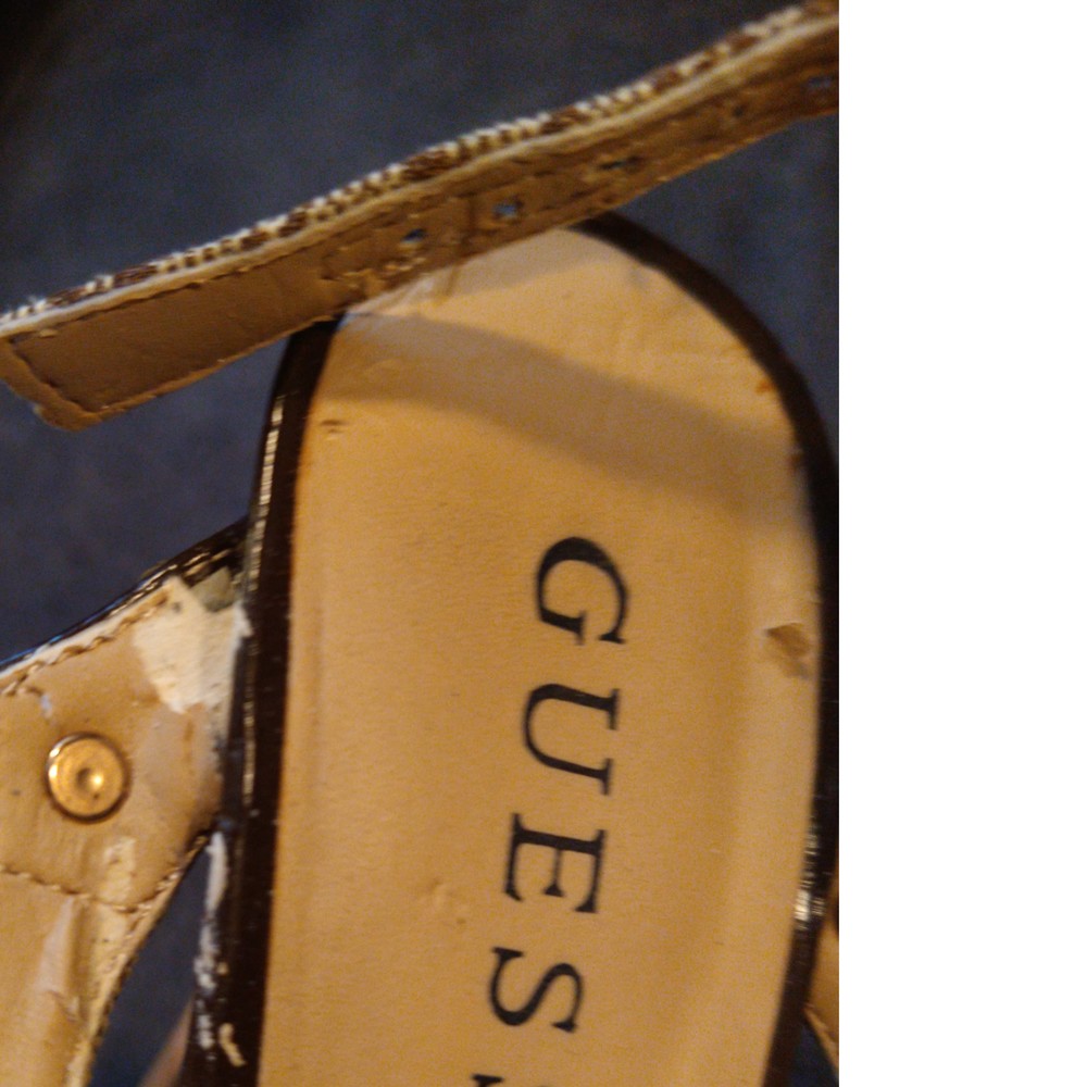 GUESS BROWN STILETTO HEALS - SLING BACK - CUTE - SIZE 5.5 - Picture 7 of 12